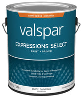 Valspar Expressions Select 4600 028.0046002.007 Latex Paint, Acrylic Base, Semi-Gloss Sheen, Pastel Base, 1 gal